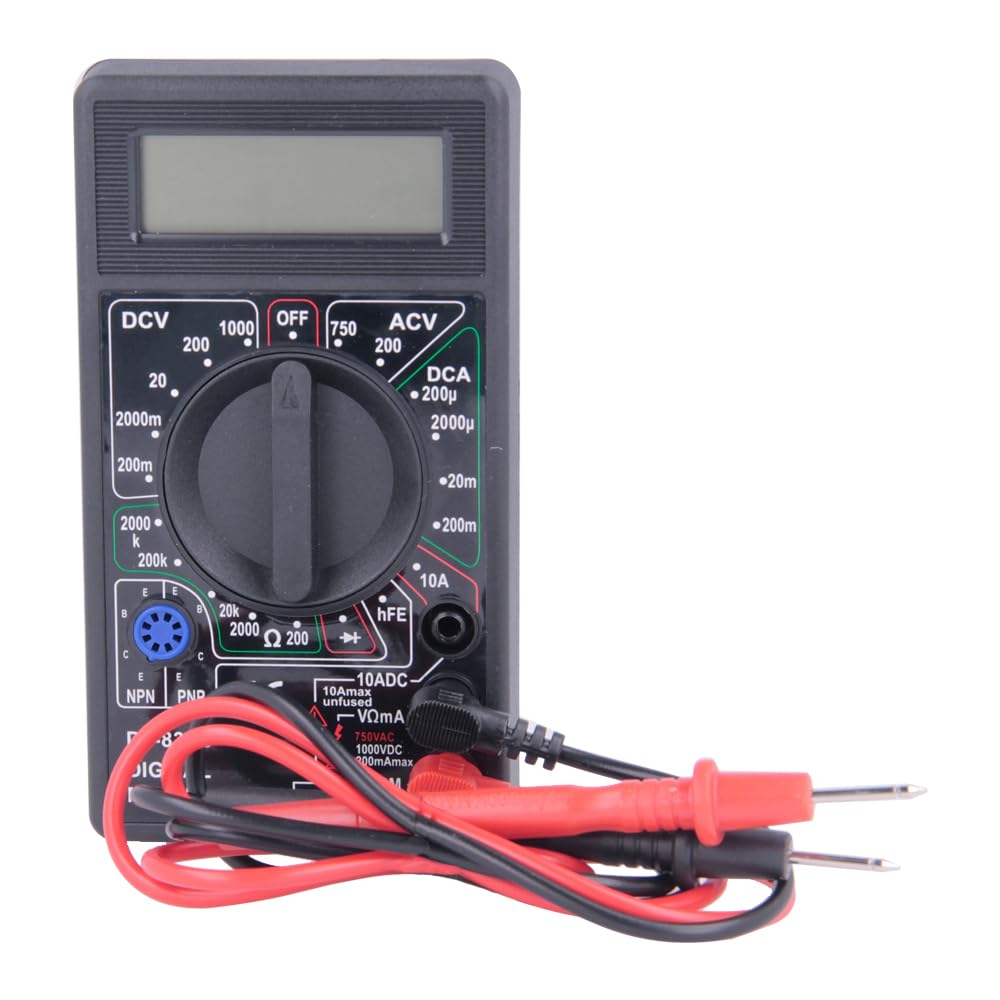 Multimetro Digitale FYMTS DT830B - Tester Tensione Auto Range, Display LCD, Test Diodi E Transistor, Compatto - Foto 13