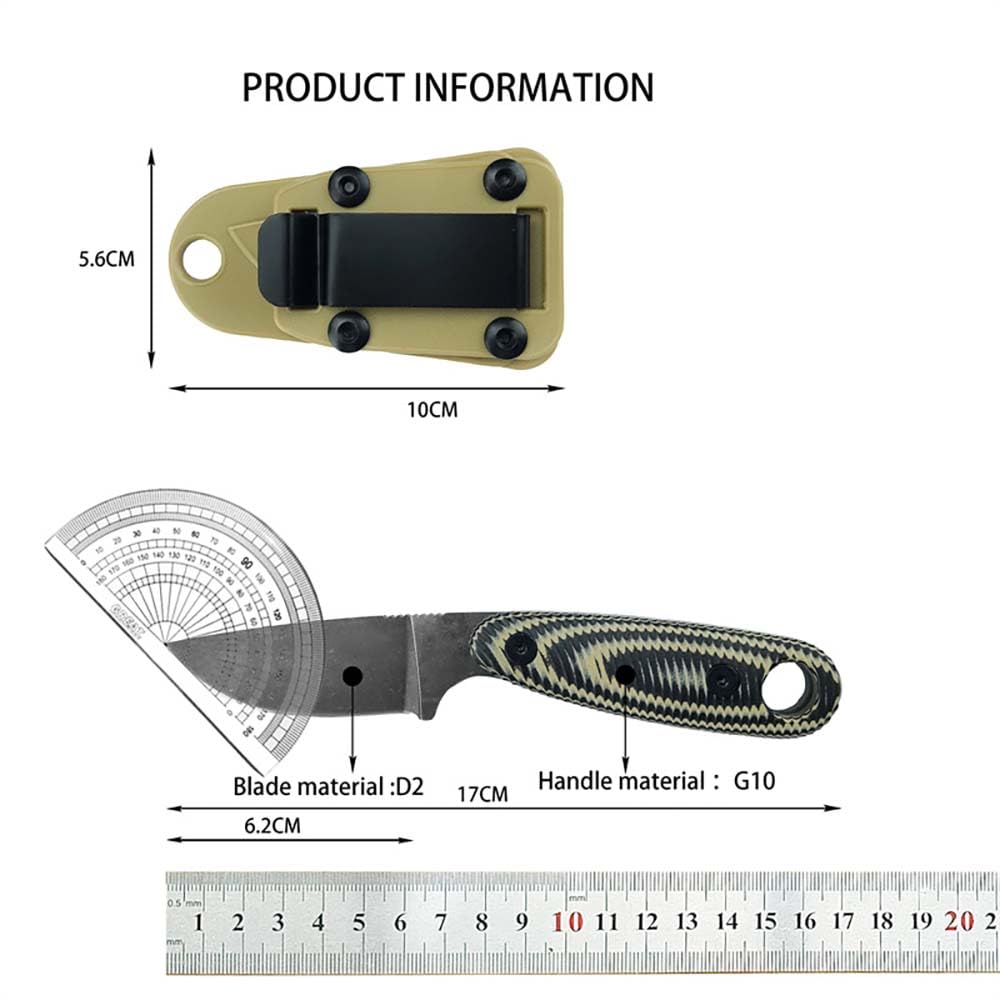 Kleine handliche werkzeug stahl messer scharf rutschfest Robust Abriebfest Tragbare Camping outdoormesser edc Festes Gegen Full Tang messer Jagdmesser Feststehende klinge tanto D2 gürtelmesser Scheide