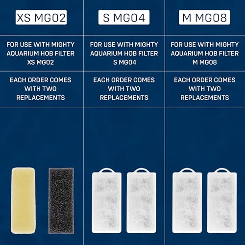 Image of SubstrateSource Mighty Aquarium Filter HOB Replacement Media - Replacement for Fish Tank Filters, Hang-on-Back Small Aquarium Filter, Replacement Filter Cartridge, M MG08 Replacement Cartridge, 2-Pack