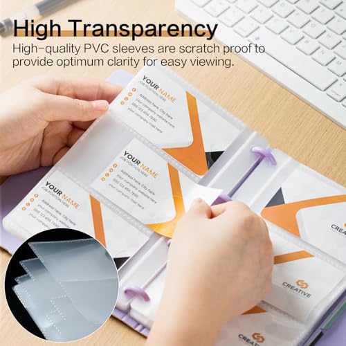 Image of deli Business Card Holder, 180 Cards Book Portable Business Card Organizer