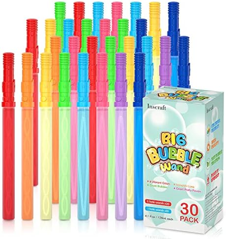 Inscraft 30 Pack 14’’ Big Bubble Wands, 8 Colors Bulk f...