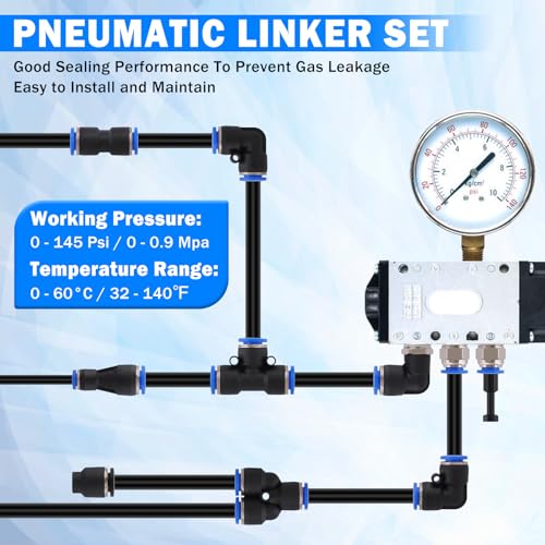 XaXmTee 80 Pcs Quick Connect Air Line Fittings Kit Pneumatic Air Fittings by XaXmTee - Used condition - Image 5