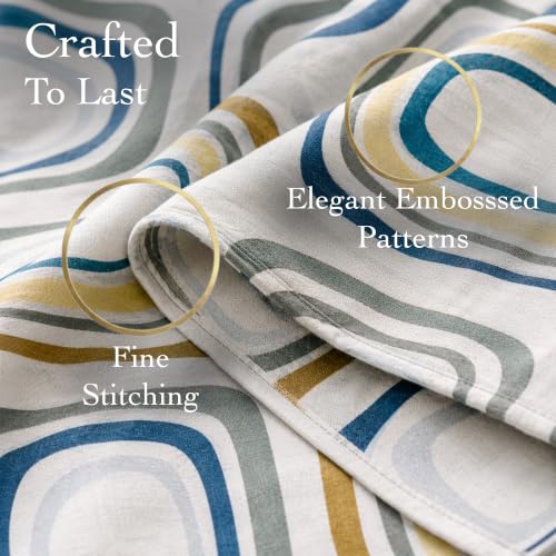 Image of Dream Living Printed Geometric Single Bedsheet with 1 Pillow Cover |120 GSM | 150x220 Cm | White