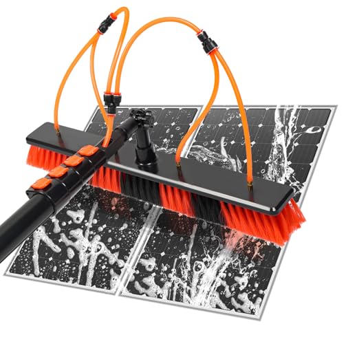 Xdovet 4 Agujeros Cepillo De Lavado Telescópico 7,2 Metros Cepillo De Lavado Con Mango Telescópico Varillas Telescópicas Extensibles Cepillo De Limpieza Pv Juego Telescópico Para Limpieza De