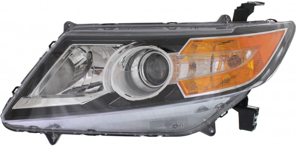 For Honda Odyssey Headlight 2014 15 16 2017 Driver Side CAPA Certified Bulbs Included HO2502154 | 33150-TK8-A02; Black Bezel