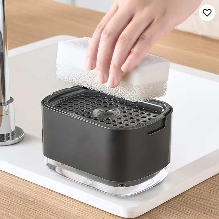 Miniatura 3 de Dispensador de jabon 2 en 1, bomba de jabón inteligente, con soporte para esponja o cepillo, platos de lava, ideal para cocina, lavavajillas.