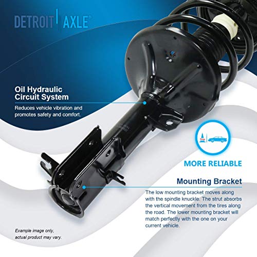 Image of Detroit Axle - 3.5L Pair Front Struts for Hyundai Santa FE 2003-2006, 2 Ready Struts w /Coil Spring Assembly 2004 2005 Replacement Suspension