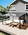12x14FT Lean to Gazebo, Heavy-Duty Wall-Attached Gazebo with Aluminum Frame, Hardtop Metal Pergola with 6mm Anti-UV Polycarbonate Roof, Outdoor Patio Cover for Deck, Yard, Party