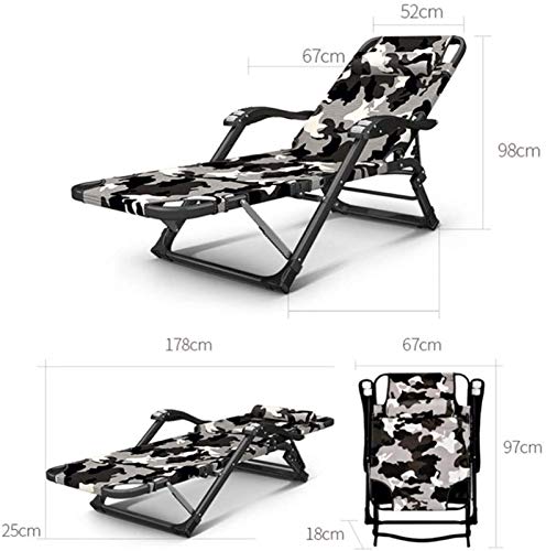 Xzgden Lightweight Garden Chair Sun Loungers Recliners Folding Sunbed With 5-Fold Adjustable Backrest Camouflage Relax Armchair Suitable For Play Outside And Terrace Use (Size : Without Cushion) #TOP1