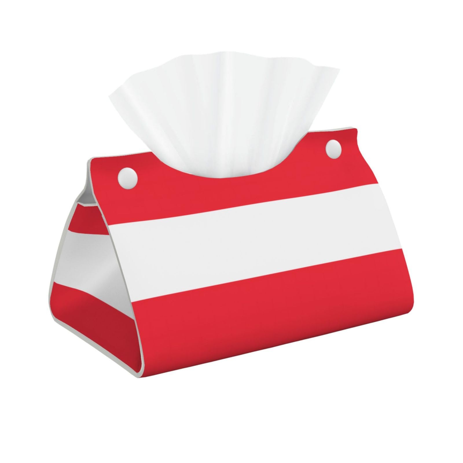 Austrian flag Rectangular Leather Tissue Box Cover, Folding Facial Tissue Holder Dispenser for Car