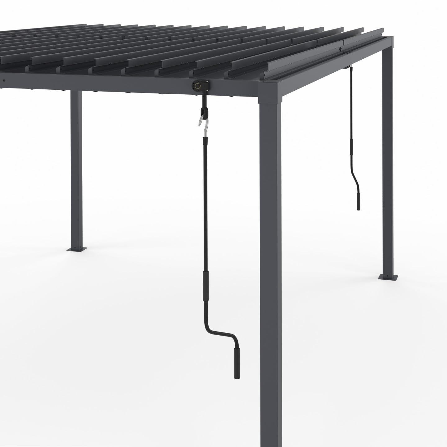 IDMarket - Pergola bioclimatique Lames orientables Acier 3x4 M Gris Anthracite