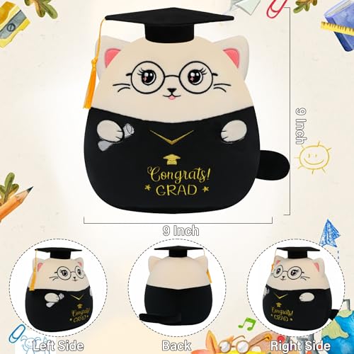 Graduation Plush Cat Stuffed Animal – 2026 Graduation Stuffed Animal Toy with Cap Gown for Kindergarten Preschool Elementary College Graduates Congrats Grad Gift for Girl Boy Men Women Student 9 Inch — view 3