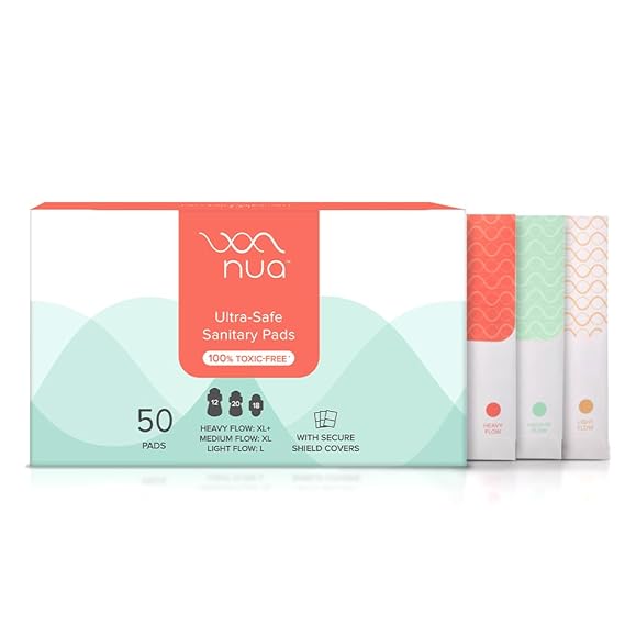 Nua Ultra Safe 50 Sanitary Pads For Women, 3 sizes i