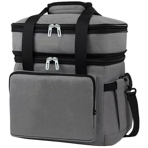OXIZER クーラーバッグ クーラーボックス 大容量 二重層設計 折りたたみ式 軽量 携帯便利 防水 防湿 断熱 多機能 手持ち・肩掛け兼用 クーラーバックパック アウトドア、キャンプ、ピクニック、釣り、ショッピング、ランチバッグ、配達用に最適です (1