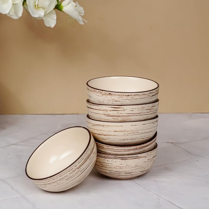 Image of Ceramic Dinner Set, Twist Brown, 18 Pieces