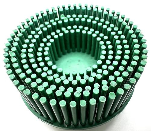 Image of 2 Pack 2 inch 50 Grit Green R-Type Bristle Disc | Ceramic-Aluminum Oxide Abrasive Bristle Disc with Quick Change Roll Lock | Pack of 2 | Green