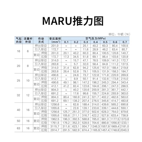Vérin pneumatique MARU25-150 en acier inoxydable de précision