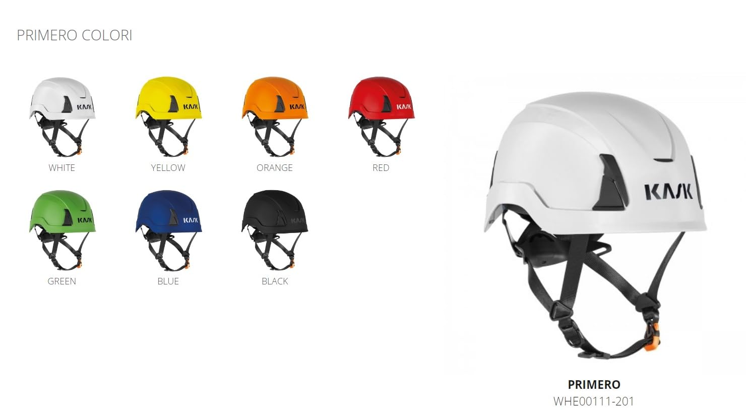 KASK elmetto di sicurezza modello PRIMERO EN 397 EN 50365 (Classe 0) colore BIANCO lavoro industria
