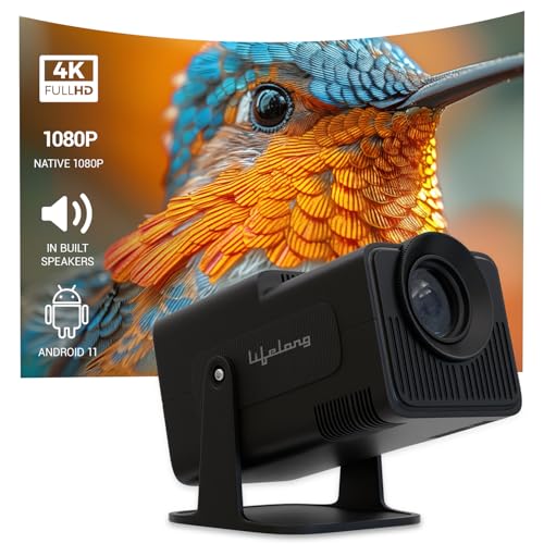 Image of Lifelong Electronics LightBeam Pro Smart Projector | Android, 1080P HD Native & 4K Ultra HD Support, 4000 Lumens | for Room & Outdoors | All OTT Apps | WiFi /BT, Mirroring, HDMI, 180, Speakers