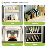 Pots and Pans Organizer under Cabinet Expandable Bamboo Pot Lid Holder Rack - Image 4