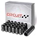 Circuit Performance Spline Drive Tuner Acorn Lug Nuts Black 12x1.25 Forged Steel (24pc + Tool)