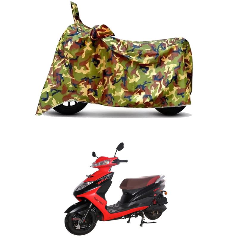 Image of Waterproof 100% PVC Coated Full Bike Scooty Two Wheeler Body Cover Compatible for Ampere V48 Plus /UV-Rays /Heat Protection /Birds Dropping /Scratchproof /Dust Proof s[6X6 Jungle Print]