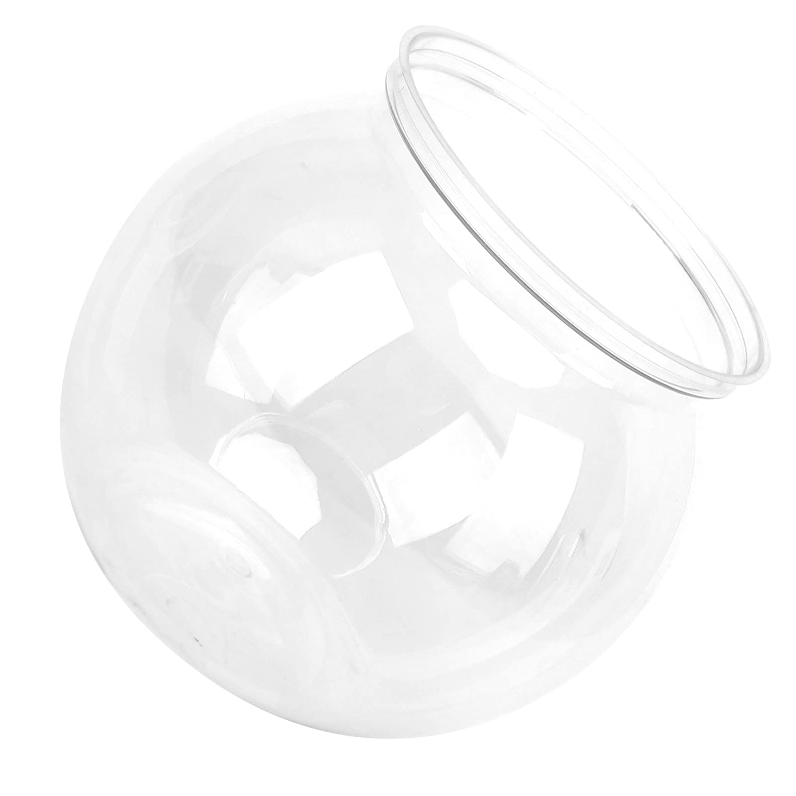 Qcwwy Pecera de Plástico, Anchor Hocking Classic Drum Style Fish Bowl Clear Goldfish Bowl para Betta Fish Goldfish Plant Mini Acuario para Decoración Dormitorio Sala de Estar Sala de (tamaño pequeño)