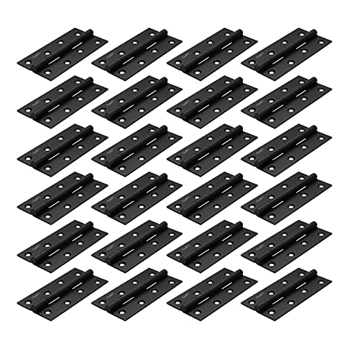Image of LAPO Premium Butt Hinges, 4 Inch x 14 Gauge /1.8mm Thickness, Stainless Steel Hinges, Silent Performance, Ideal for Cupboards & Cabinet Doors, 5 Years Warranty, Black Finish, Pack of 24