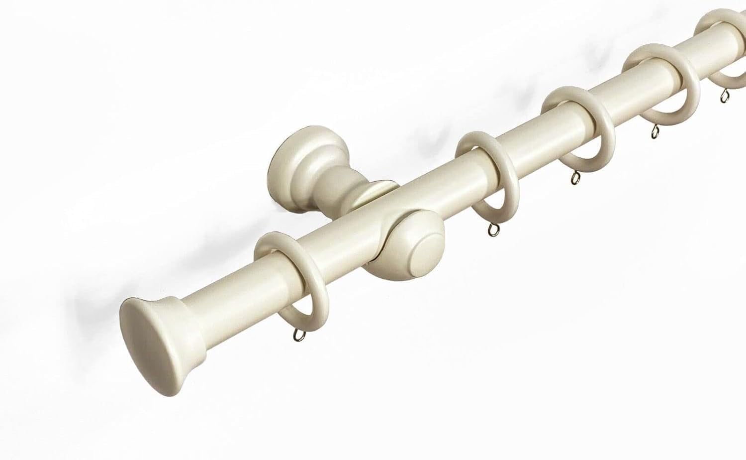 Lister Cartwright Stopper Finial 28 mm Wooden Curtain Poles Fixed Length(Chalk Stopper, 150 cm)