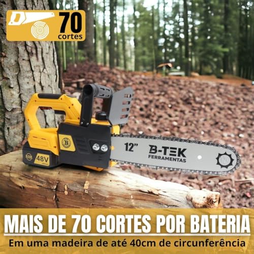 Motosserra Profissional 3000W Sem Fio 48V Bivolt com 2x Baterias Recarregáveis - Alta Performance e