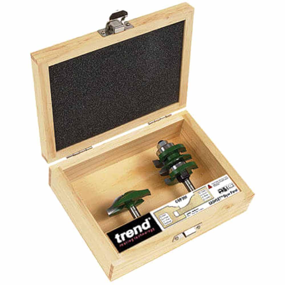 Trend CraftPro zestaw frezów Ogee do drzwi panelowych, trzpień 12 mm | Zawiera frezy Ogee do drzwi panelowych, trzpień 12 mm, z ostrzami z węglika, CR/PDS1X12MMTC