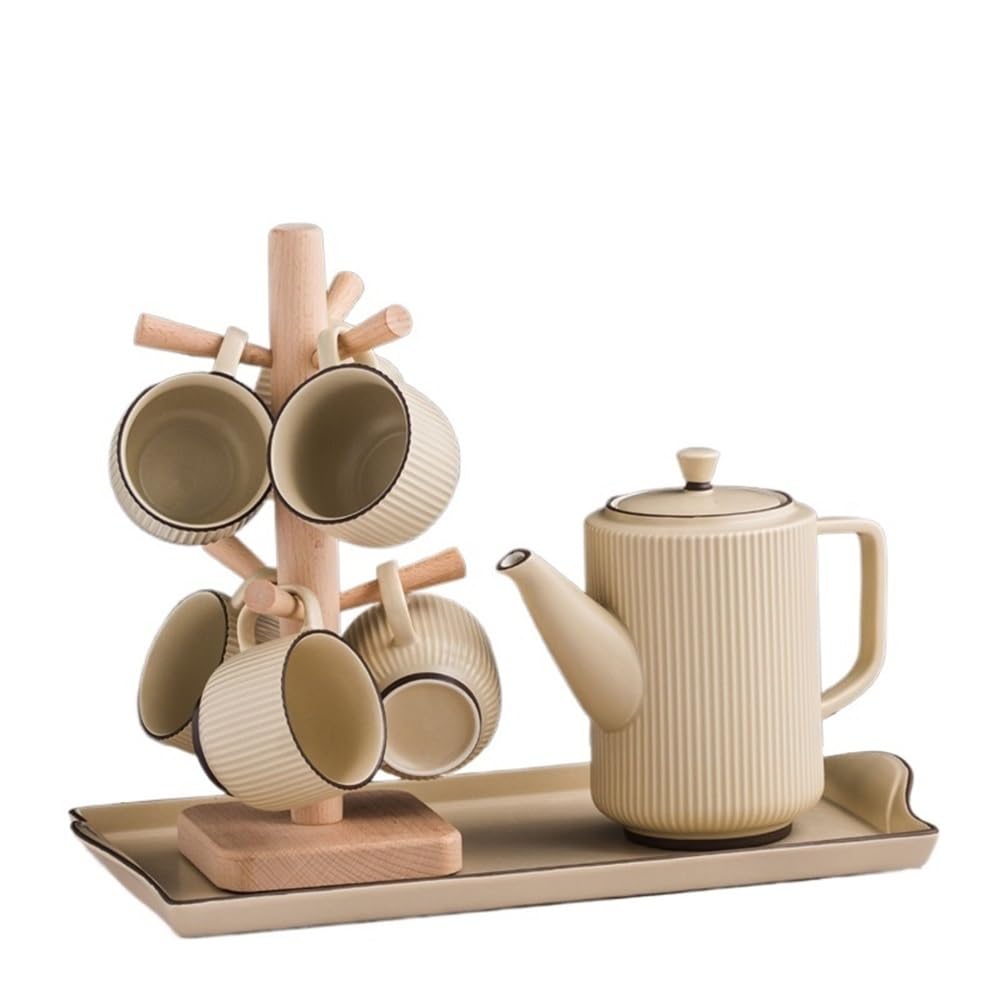 Ensemble pichet, Tasse à thé et Bouilloire en céramique pour Salon et Maison.