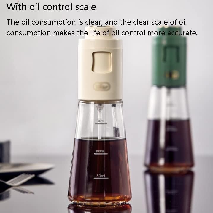 Ölflaschensprüher, Olivenölsprühflasche, Ölsprühflasche, Küchenkessel, hängt nicht, Ölspender, Pressglas, Essigsprüher, Speiseölsprüher for einfachen Kochen (Color : Bianco, Size : 2 sets)