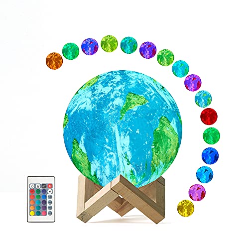 Image of Urban Lifestyle 3D Color Changing Moon Lamp, Multicolor