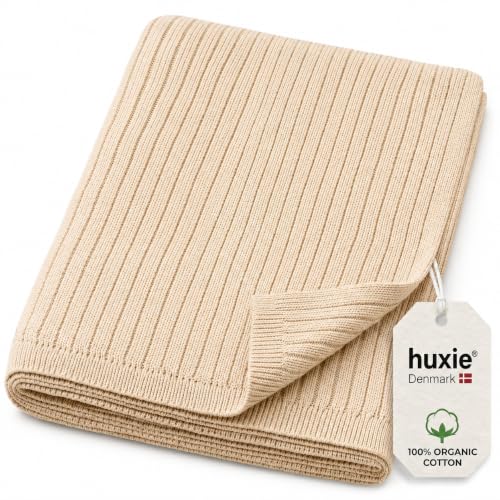 Image of 100% Organic Cotton Knit Receiving Baby Blanket for Newborns - Soft, Breathable Blanket for Crib & Stroller - Nursery Gift (Fog)