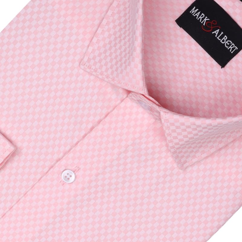Image of MARK & ALBERT 100% Cotton Full Sleeves Regular Fit Formal Shirt for Men Blue