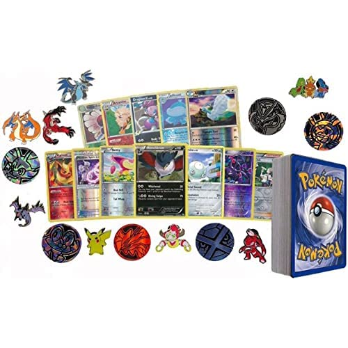 50 Assorted Pokemon Card Pack Lot This Comes With Foils, Rares, Random Pokemon Pin, And Pokemon Collectible Coin #TOP1