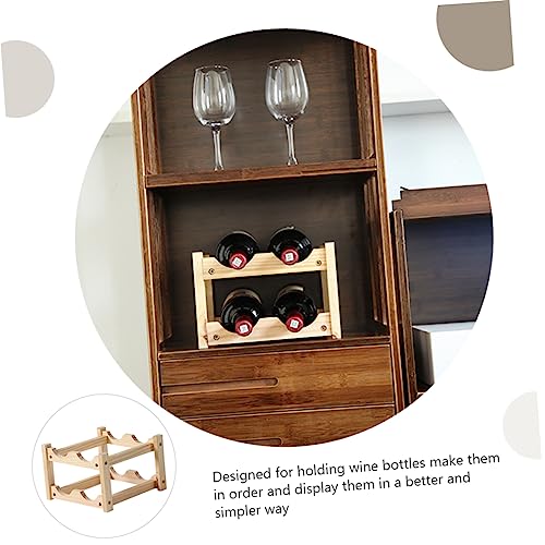 Soporte para botellas de vino de madera compacto para hogar miniatura 5