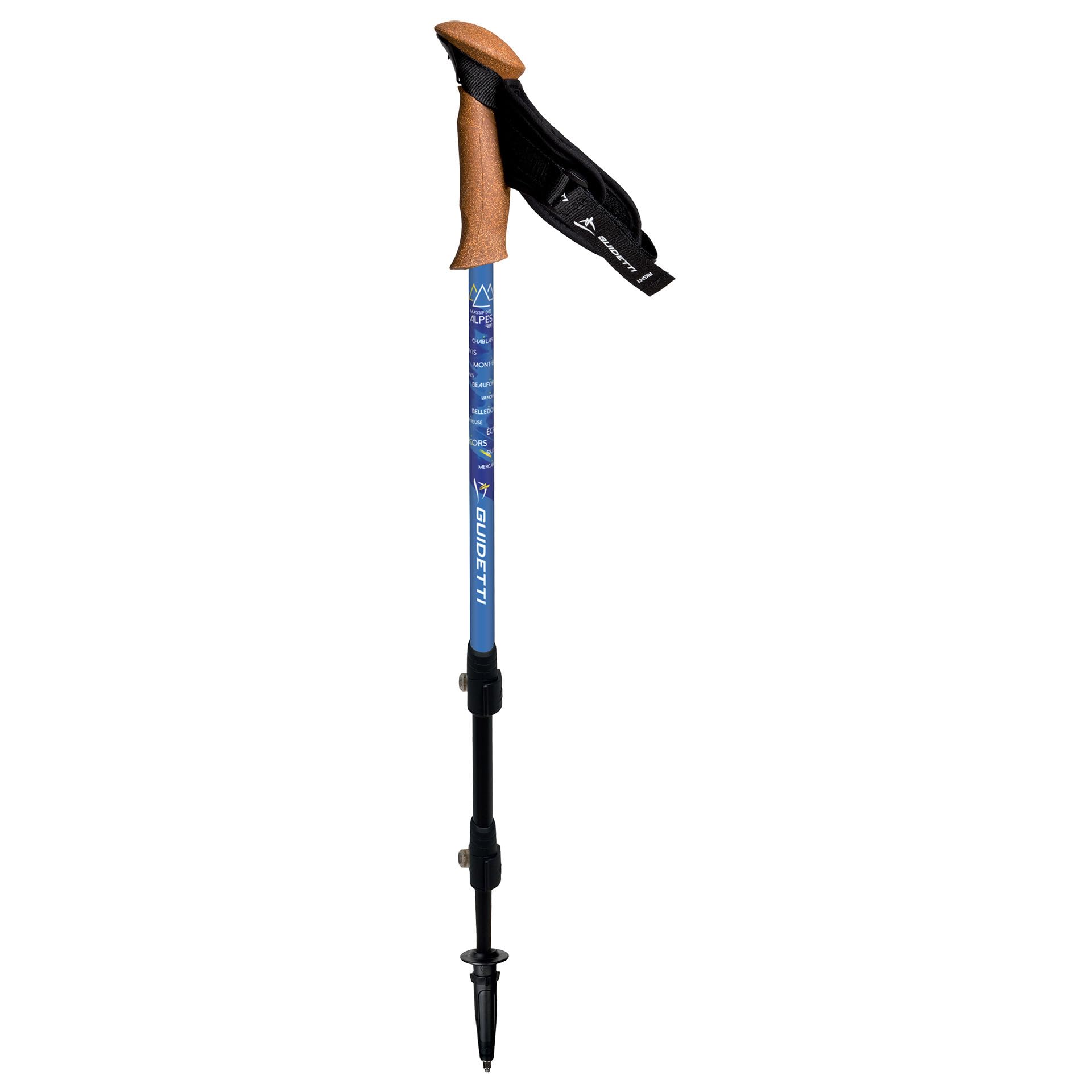 GUIDETTI – Rando Alpes 3B Easy Lock – Bastones de Marcha vendidos a la par – Negro – Talla única