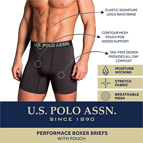 U.S. Polo Assn. Mens Boxer Briefs - 4 Pack Ultra Soft Underwear Boxers for Men with Contour Pouch (Sizes: S-XL)2
