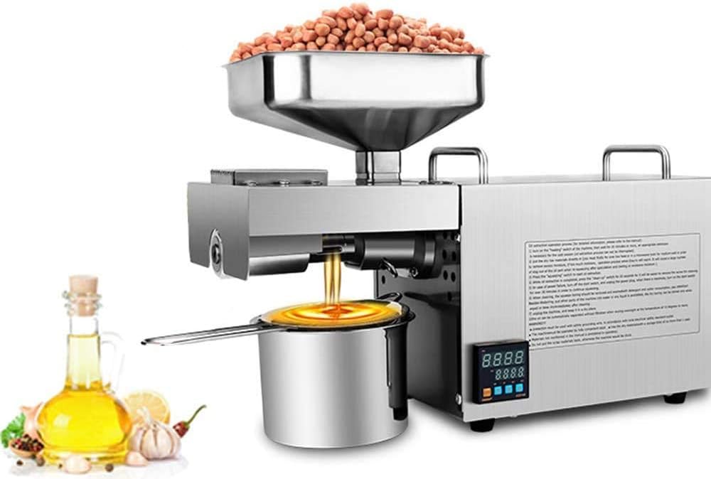 Oil Press Machine Intelligent Stainless Steel Oil Extractor with Temperature Control for Peanut Nuts Walnut Soybean Castor Cannabis Coconut Sesame Sunflower Seed Flax