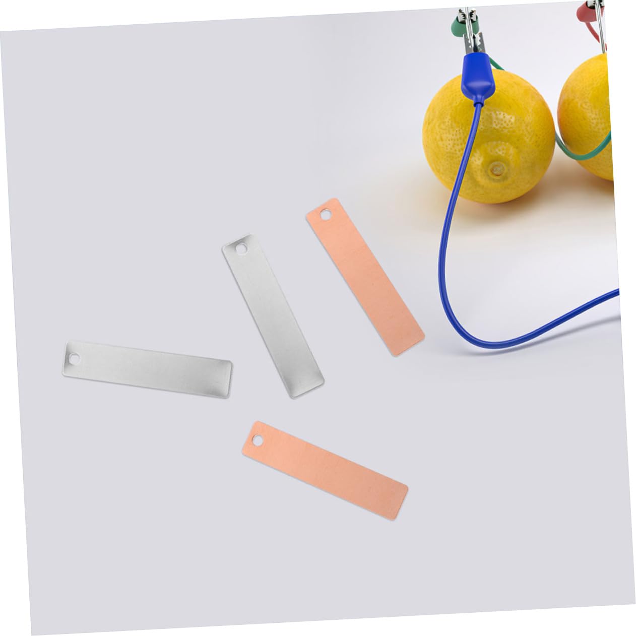 KICHOUSE 8Pairs Copper Zinc Anode Sheet Strips Essential Materials for Fruit Battery Experiments Crafts and Educational Projects