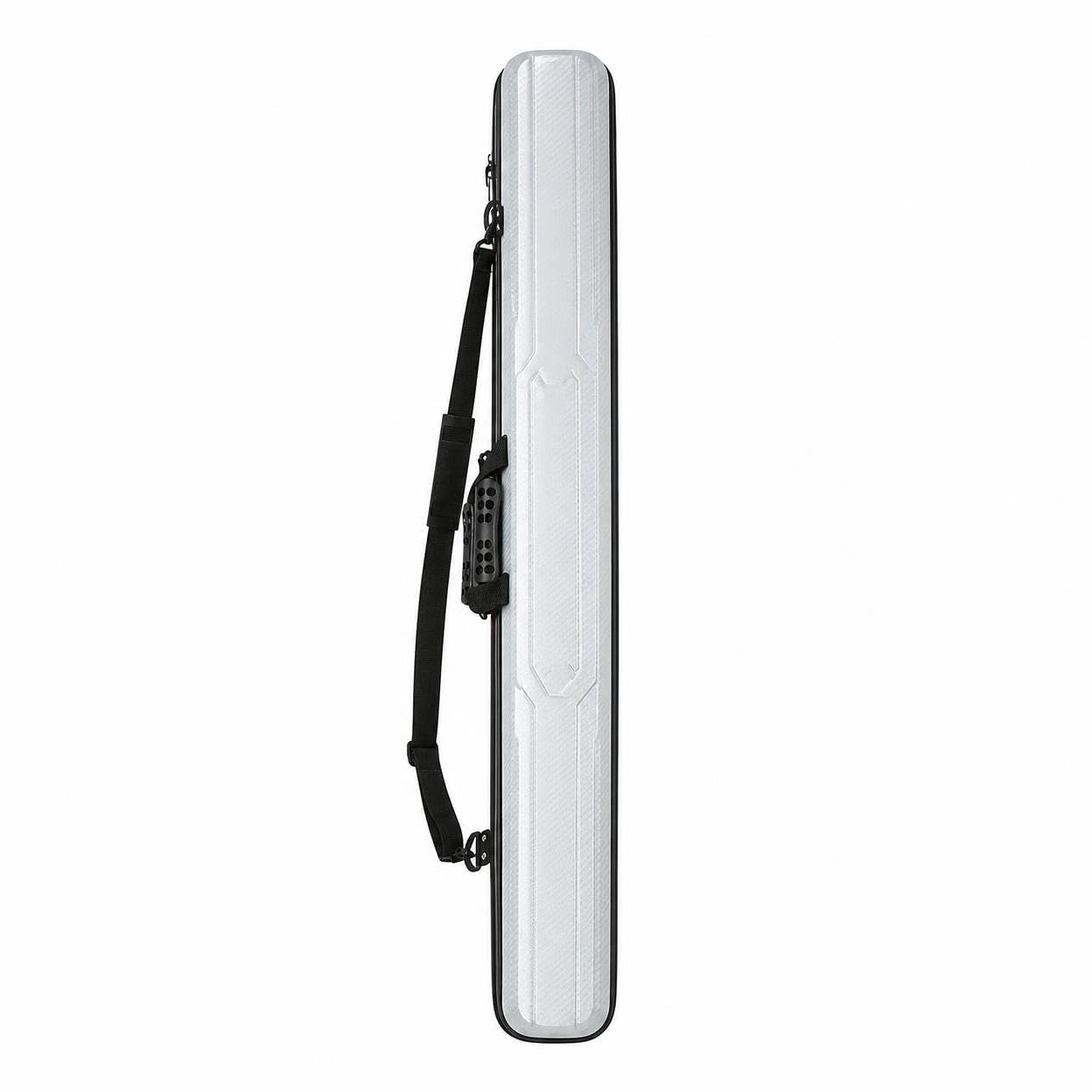 Contenitore per Canna da Pesca Custodia Borsa Tubo Astuccio con Tasche E Cinghie Interne Chiusura Lampo E Fibbie Sicure Manico E Tracolla Struttura, silver, silver