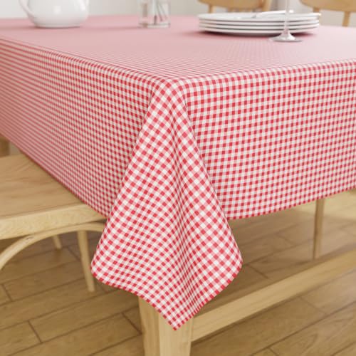 Image of Encasa XO Dining Table Cloth 8 to 10 Seater, Cotton Table Cover 56 inchx120 inch