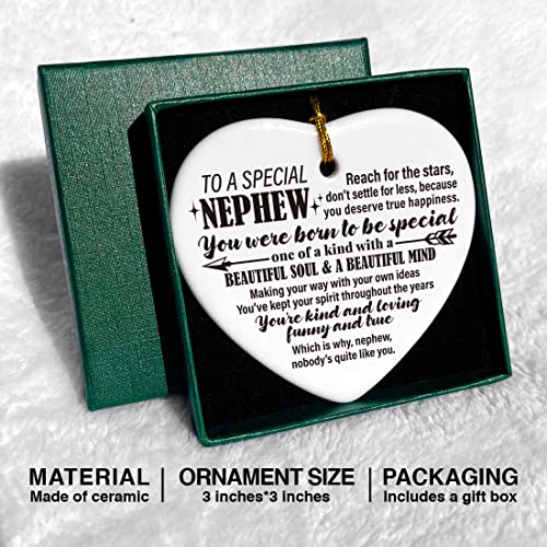 Image of Nephew Gifts from Auntie Aunt Uncle, Christmas Tree Keepsake Ornaments Gifts for Nephew from Auntie Aunt Uncle, Holiday Christmas Tree Decorations Ornaments Sign, You were Born to Be Special