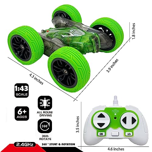 image for Threeking 1:43 Small Rc Stunt Car Remote Control Cars Toys 360-degree 