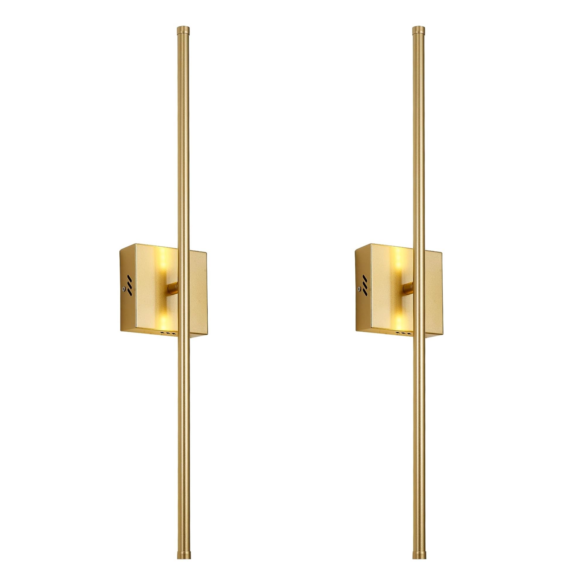 VDOQTLJT Wall Lamp Modern Sconces Set of Two ble Hardwired 350° Rotate LED Matte Gold Light Fixtures Compatible with Bathroom Living Room Chandelier Cei