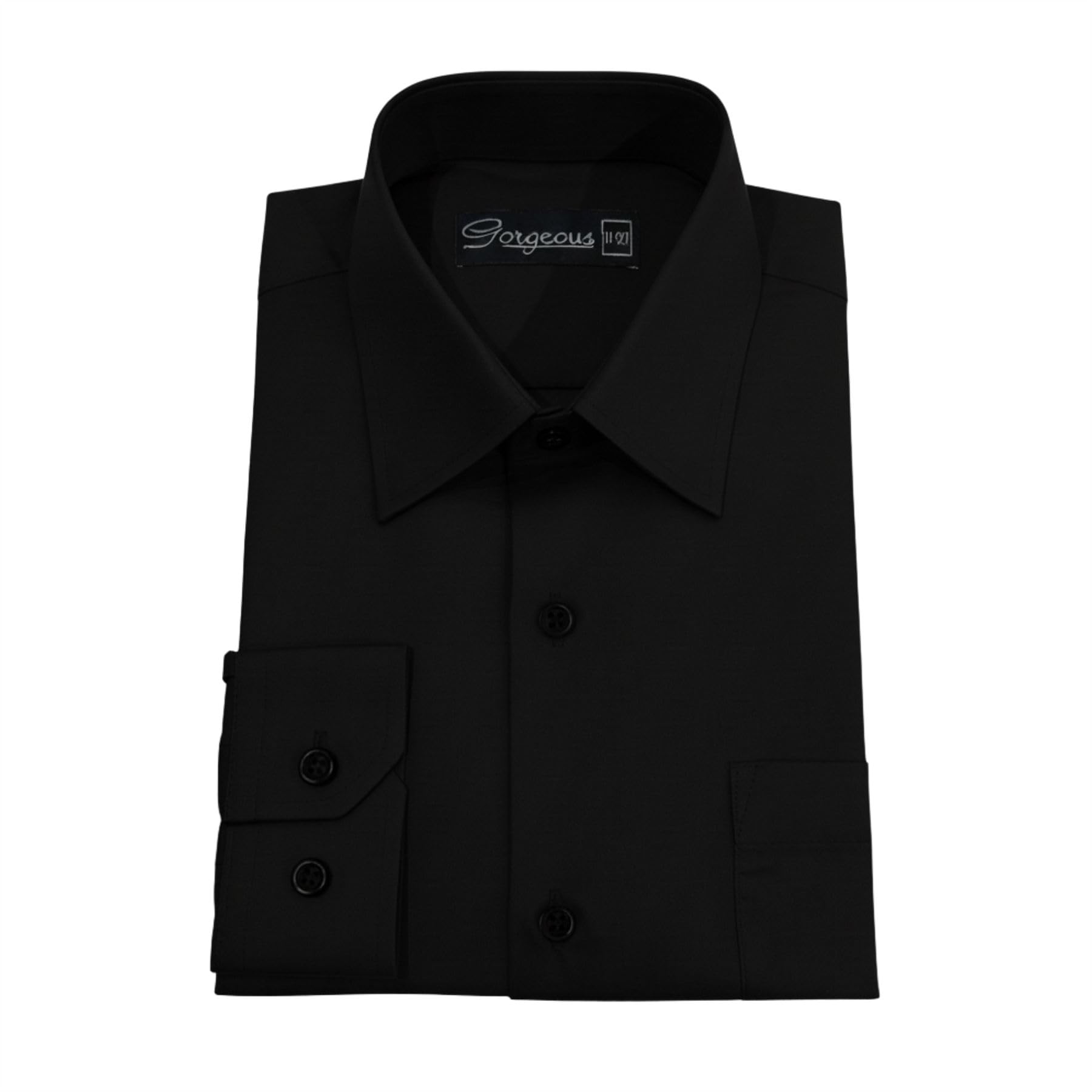TruClothing Boys Formal Dress Shirt Long Sleeve Button-Down Collar Kids Toddlers Tops - Black 15 Years