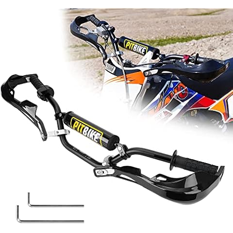 RUTU 7/8" Dirt Bike Handlebars with Aluminum Reinforced Motrocycle Handguards, Foam Chest Protection Pad, All-Round Protection for CRF YZF KXF KLX RMZ DRZ Pit Dirt Bike Motocross ATV Quad - Black Cover