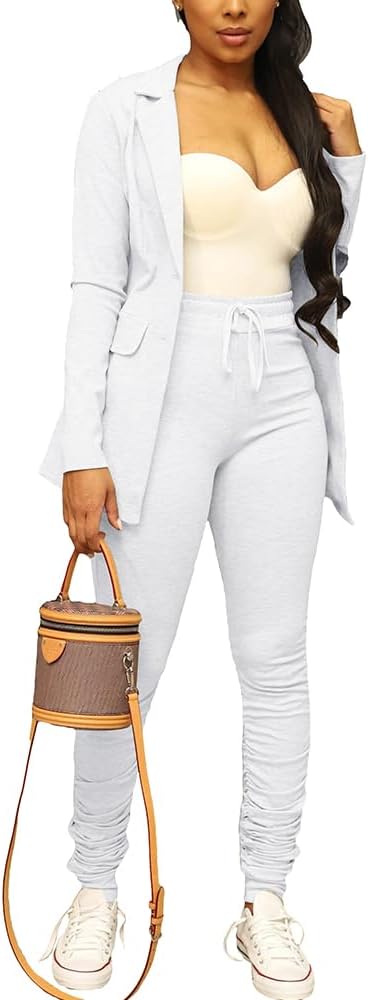 PINSV Women Casual Blazer Open Front Long Sleeve Work Business Suit Jacket Womens Lightweight Lapel Button Blazers Jackets - Image 4